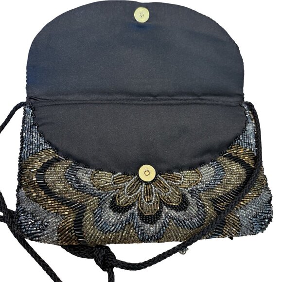Vintage Carla Mitch Handmade Beaded Evening Bag Purse Art Deco Retro Stylish - Picture 4 of 10